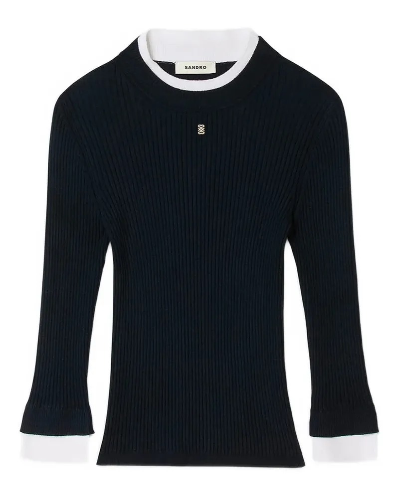 Sandro Geripptes Langarmshirt - Blau Blau