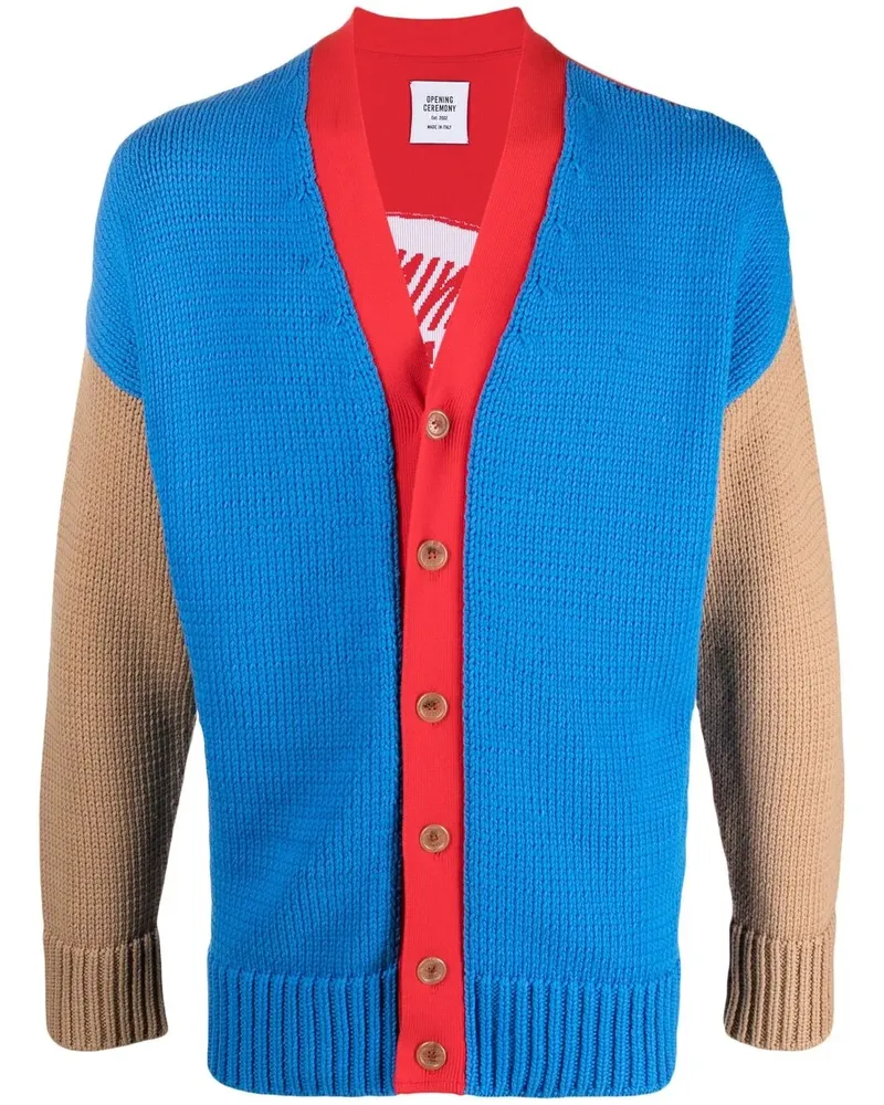 Opening Ceremony Cardigan in Colour-Block-Optik - Blau Blau