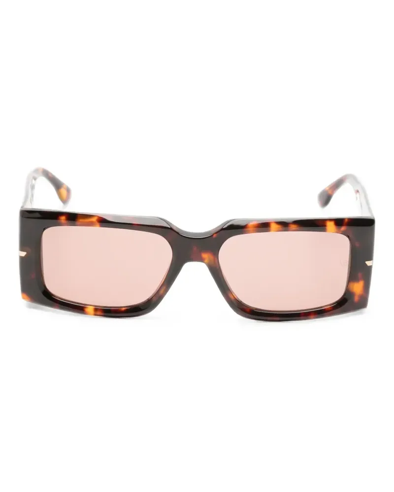 Victoria Beckham Eckige Sonnenbrille in Schildpattoptik - Braun Braun
