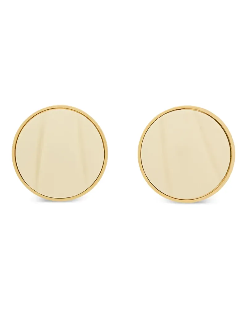 Chloé leather-inlay round earrings - Gold Gold