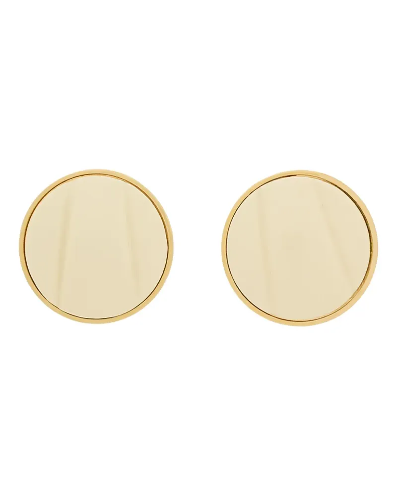 Chloé leather-inlay round earrings - Gold Gold