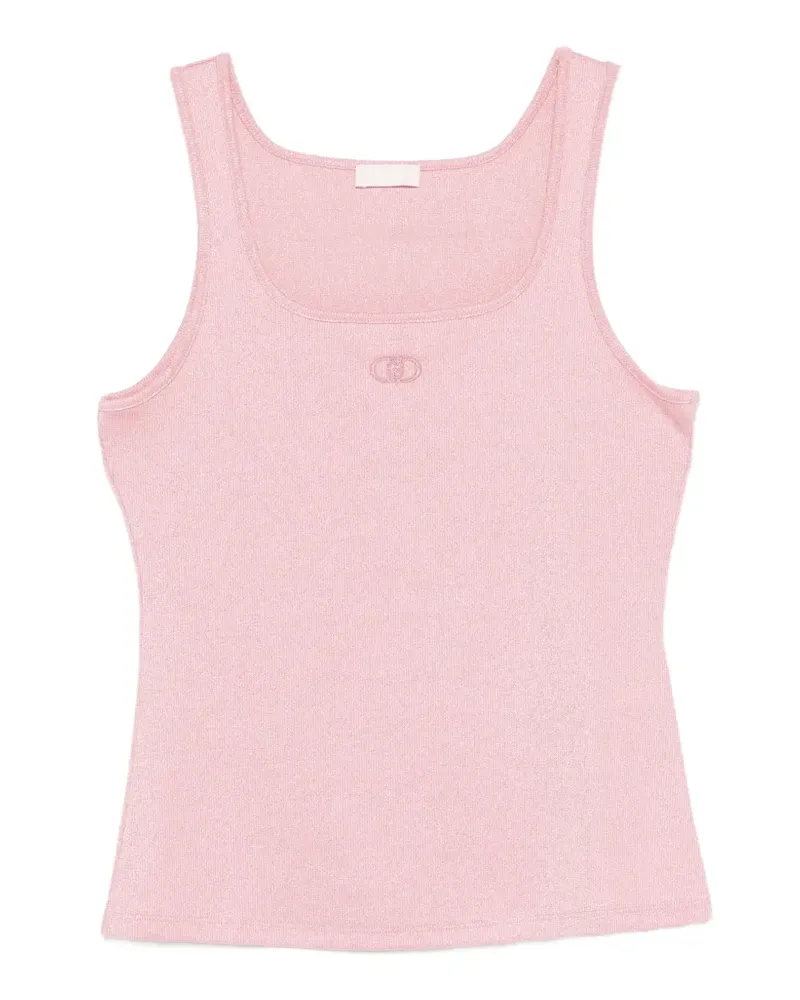 Liu Jo logo-embroidered tank top - Rosa Rosa