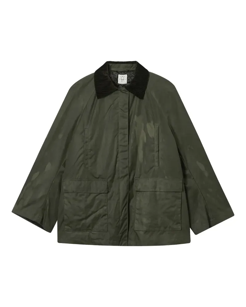 Totême corduroy-collar jacket - Grün Grün