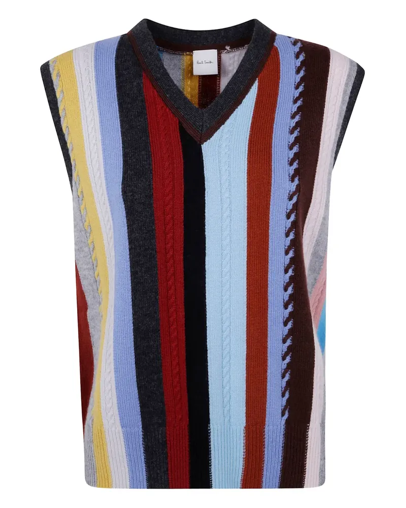 Paul Smith Signature Stripe-print cable-knit top - Schwarz Schwarz
