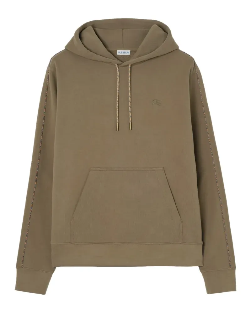Burberry Check-piping cotton hoodie - Braun Braun