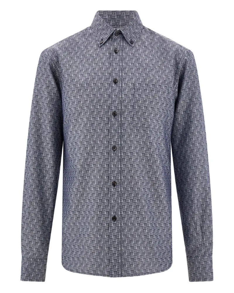 Ferragamo Hemd mit Monogramm - Blau Blau