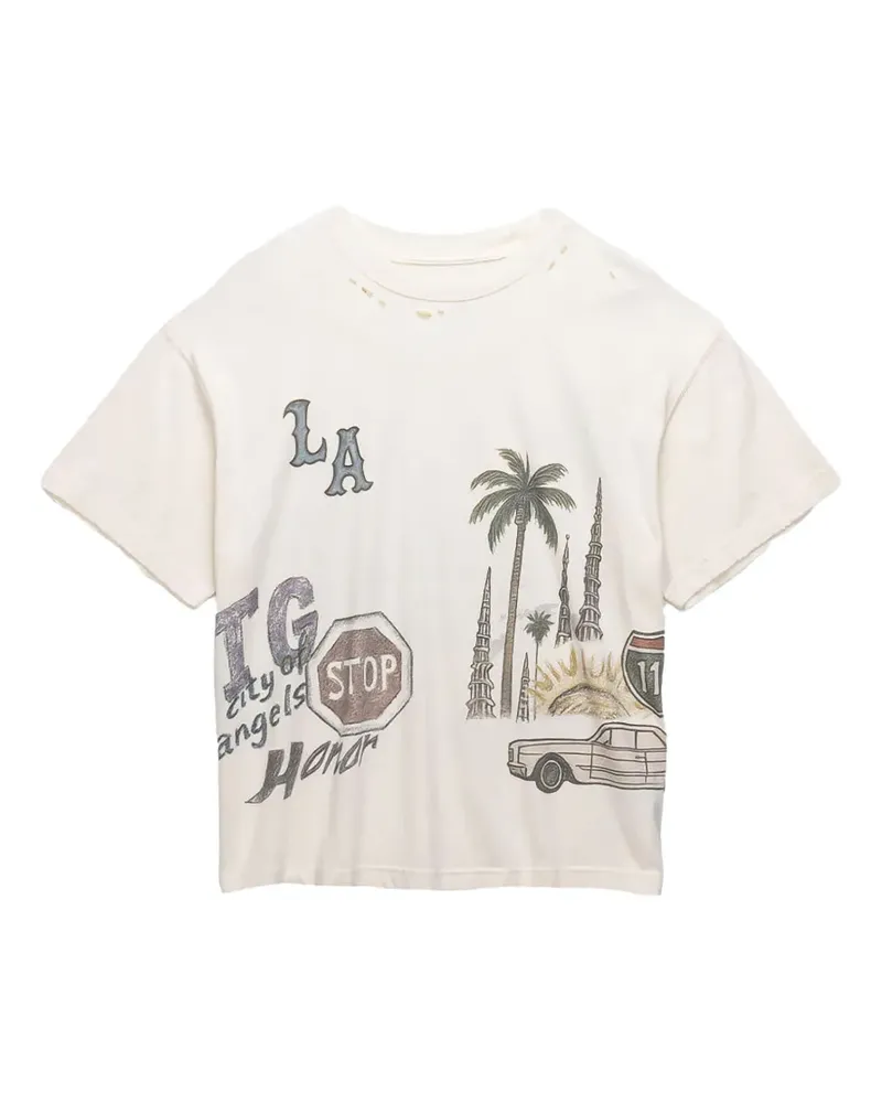 Honor The Gift All Over Los Angeles T-Shirt mit grafischem Print - Nude Nude