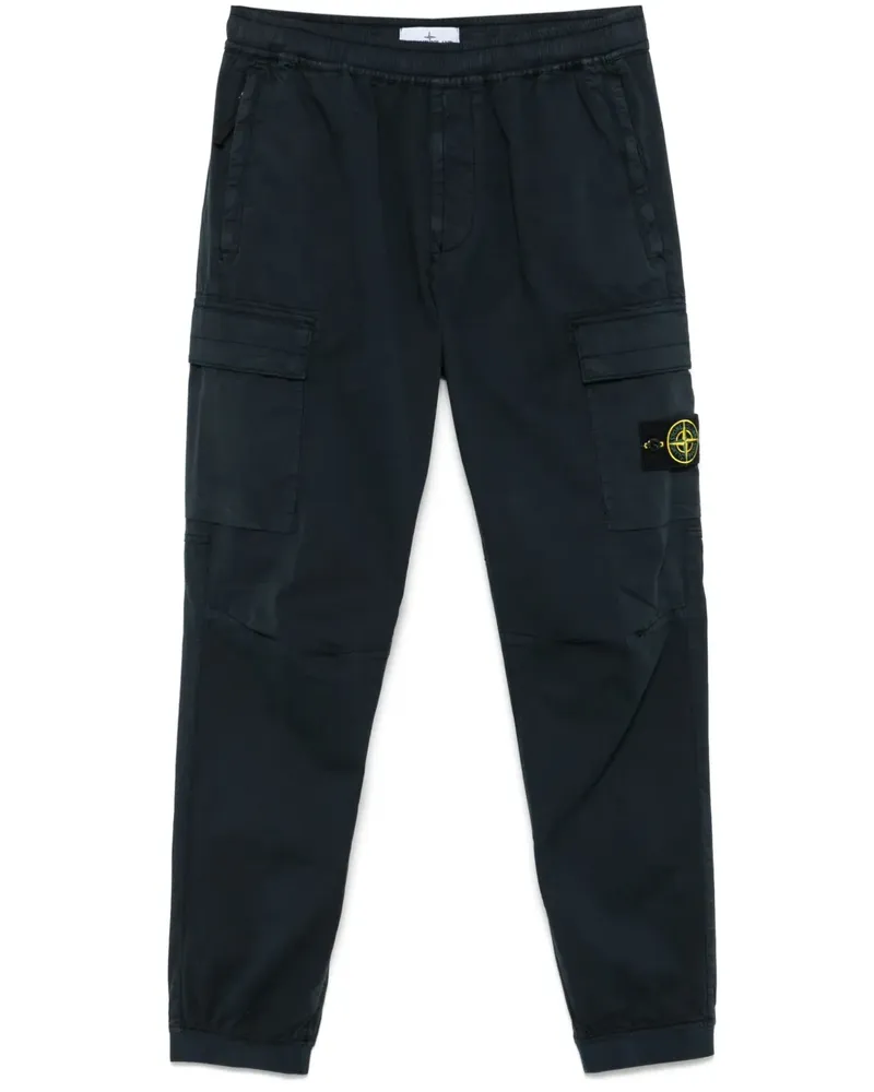 Stone Island Cargohose mit Kompass-Patch - Blau Blau