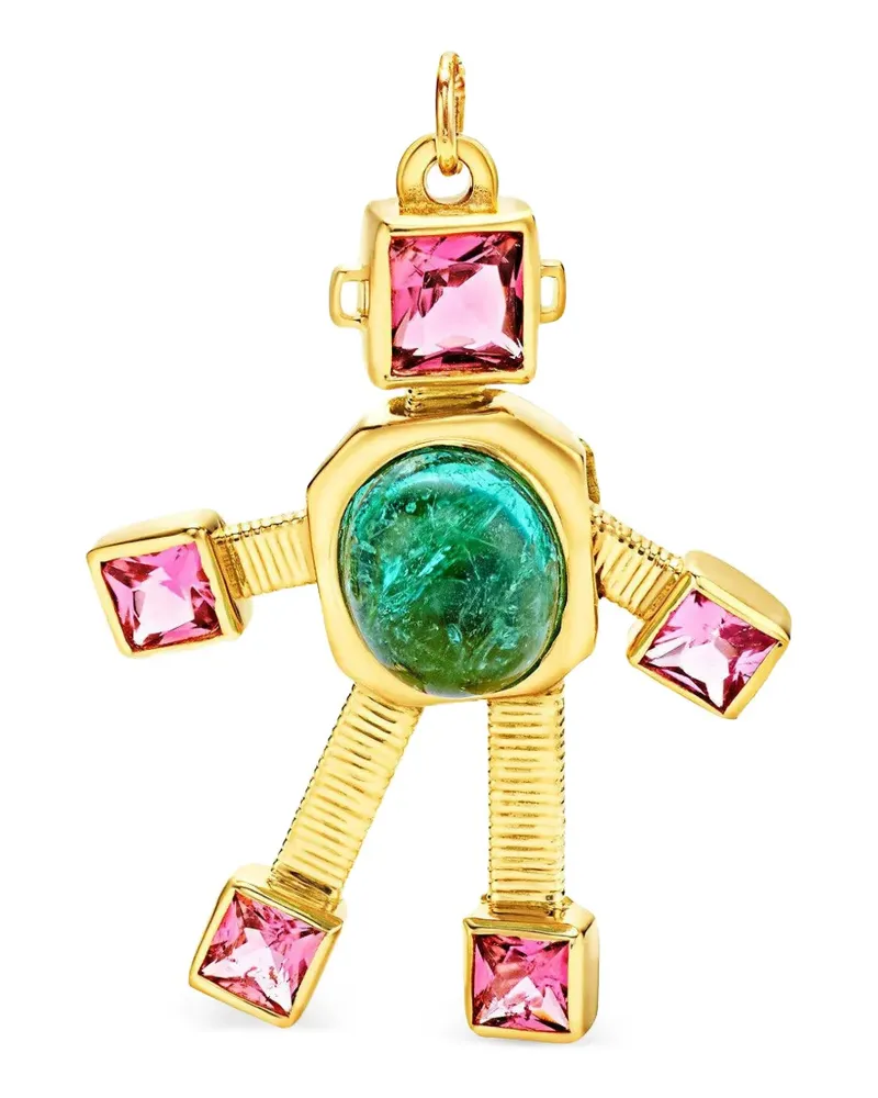 Vans Pariaba Tourmaline Rubellite robot pendant necklace - Gold Gold