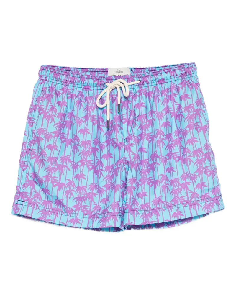 PENINSULA Badeshorts mit Palmen-Print - Blau Blau