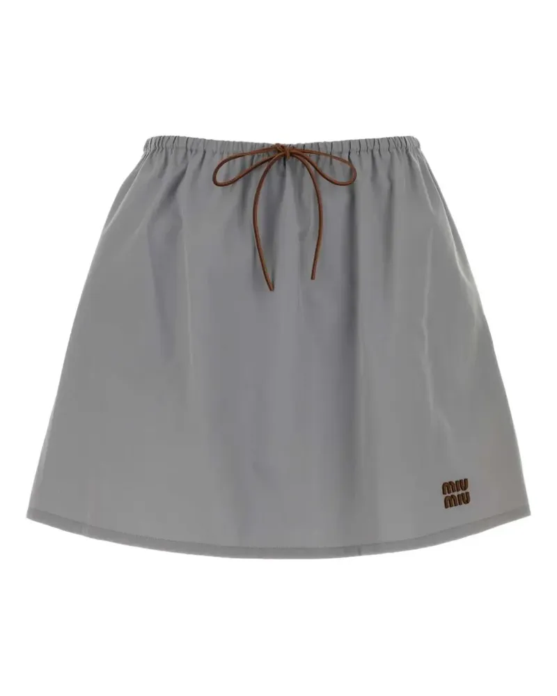 Miu Miu Panama Minirock mit Kordelzug - Grau Grau
