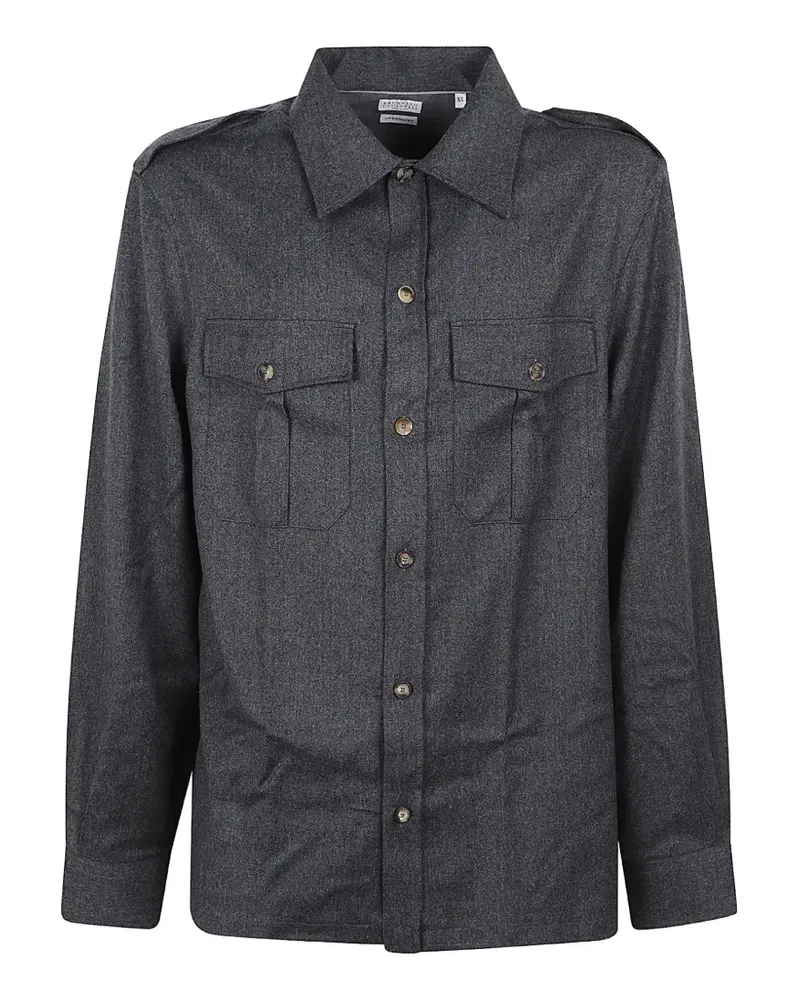 Brunello Cucinelli Schulterklappen-Hemd - Grau Grau