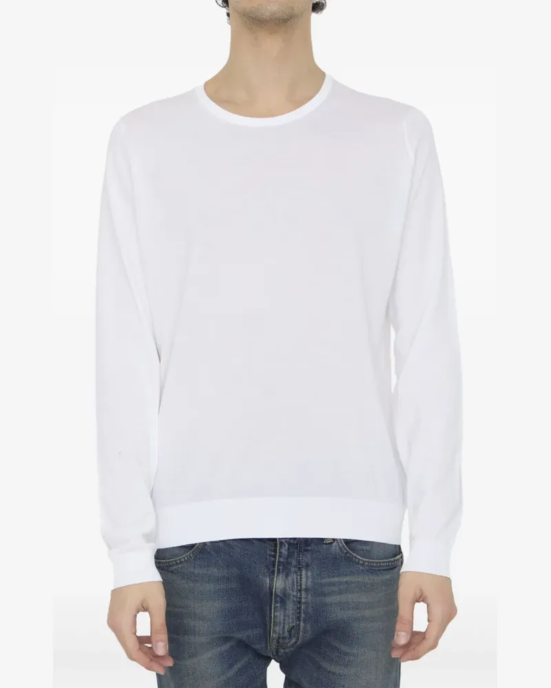 John Smedley crew neck lightweight jumper - Weiß Weiß