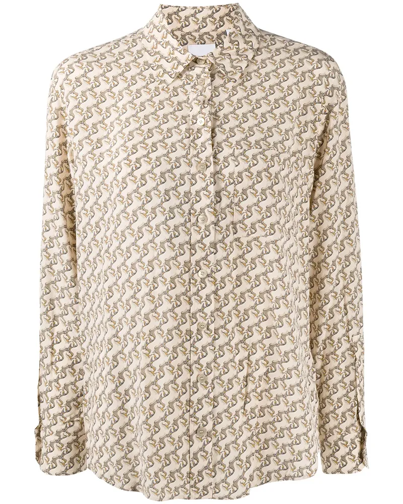 Burberry Seidenhemd mit Pferd-Print - Nude Nude
