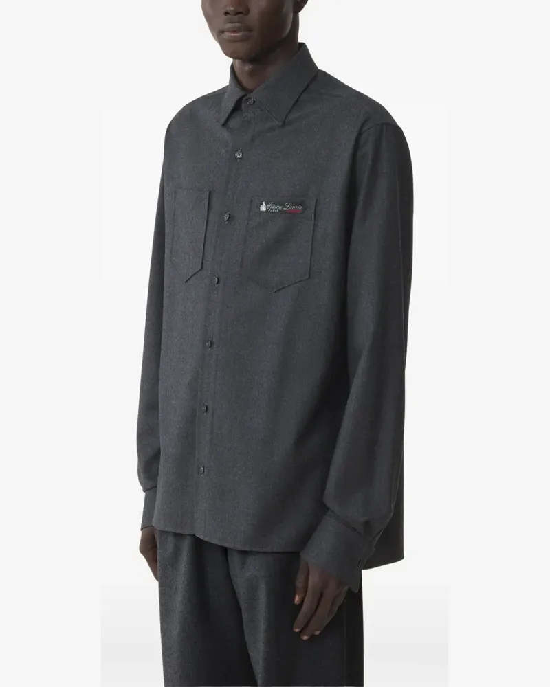 Lanvin straight-cut overshirt in wool flannel - Grau Grau