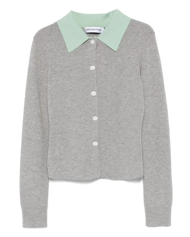 Self-Portrait Klassischer Cardigan - Grau Grau