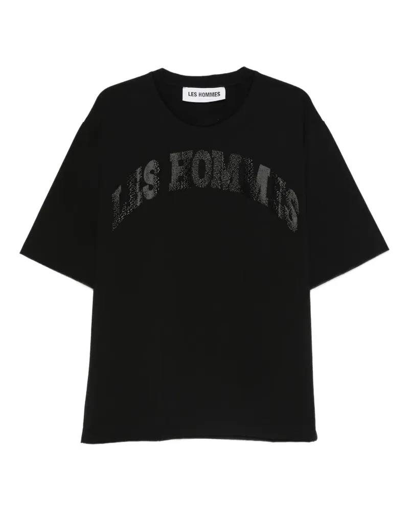 Les Hommes T-Shirt mit Logo-Detail - Schwarz Schwarz
