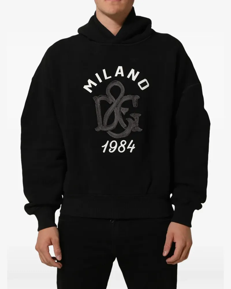 Dolce & Gabbana Milano 1984 logo-print hoodie - Schwarz Schwarz