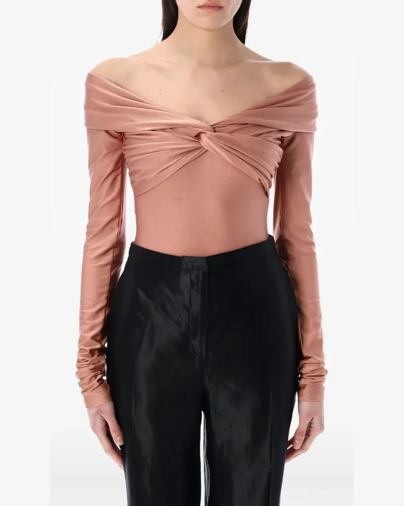 ANDAMANE twisted long-sleeve bodysuit - Rosa Rosa