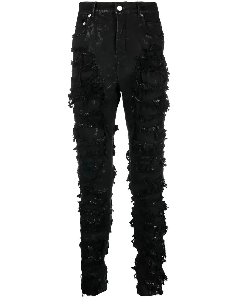 DRKSHDW by Rick Owens Slim-Fit-Jeans im Distressed-Look - Schwarz Schwarz