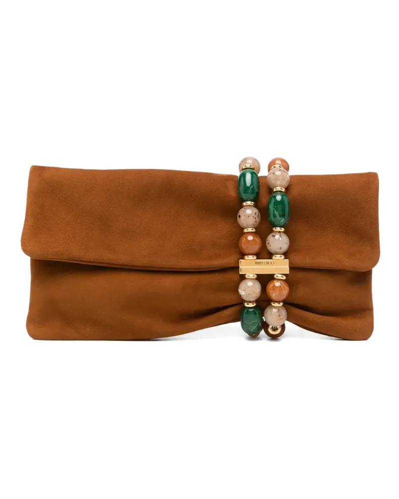 Jimmy Choo Zandra beaded clutch bag - Braun Braun