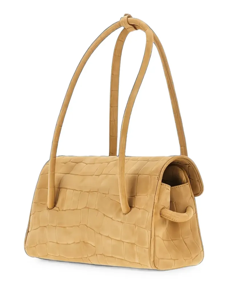 Jacquemus Ark Handtasche in Kroko-Optik - Nude Nude
