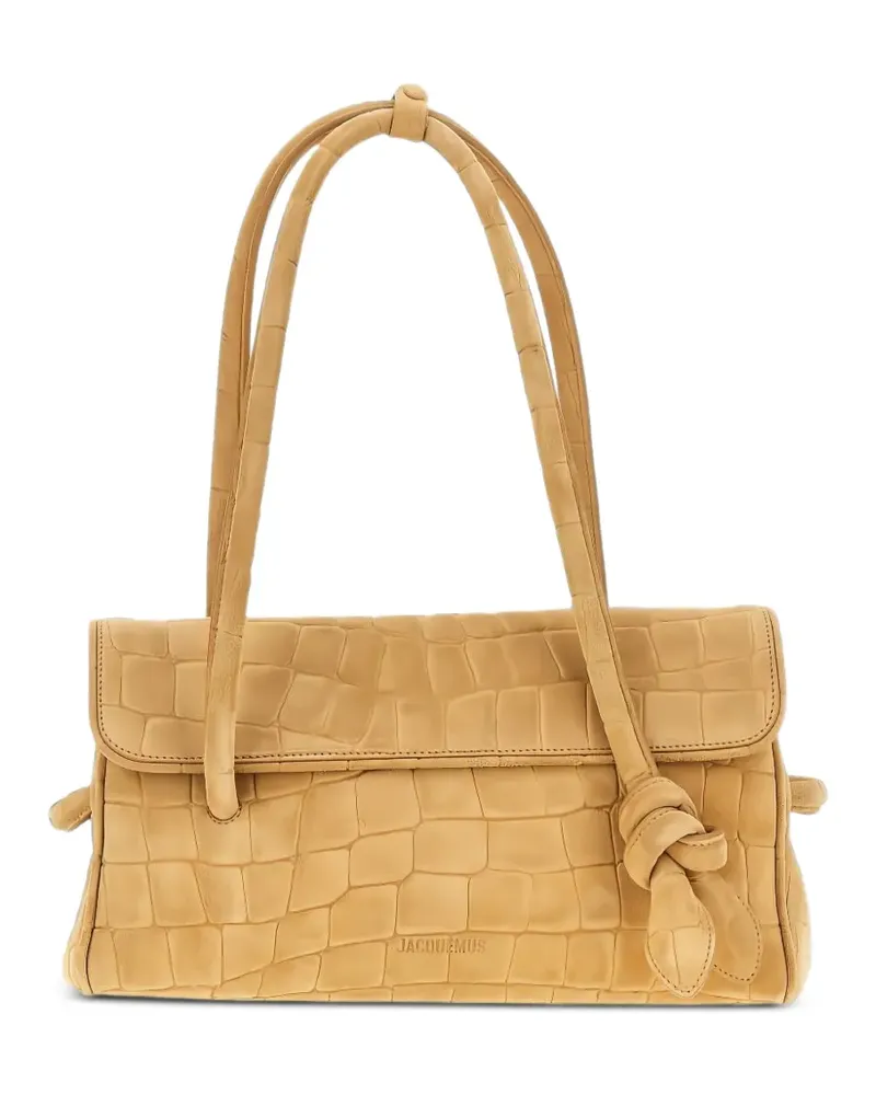 Jacquemus Ark Handtasche in Kroko-Optik - Nude Nude