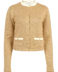 Nina Ricci Tweed-Cardigan mit rundem Ausschnitt Gold