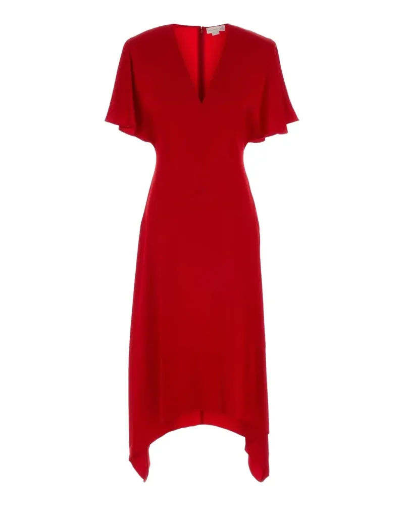 Stella McCartney V-neck asymmetric midi dress - Rot Rot