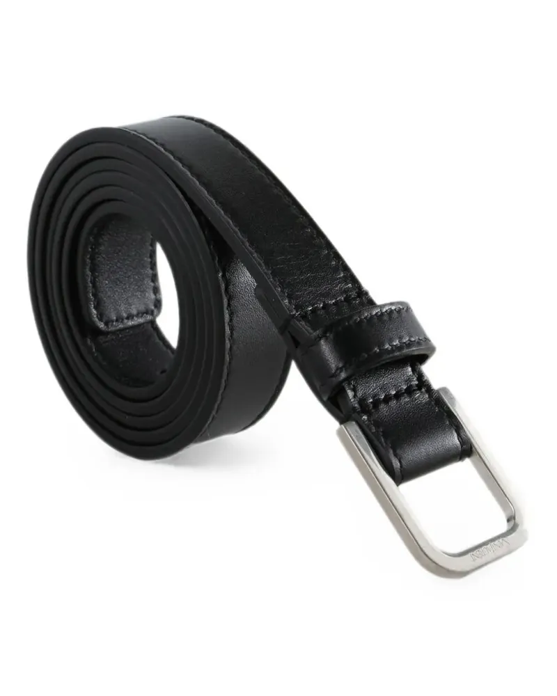 Saint Laurent minimal thin belt in smooth leather - Schwarz Schwarz