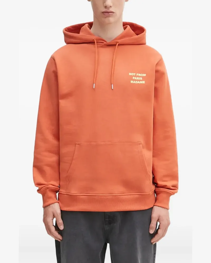 Drôle de Monsieur Hoodie mit Slogan-Print - Orange Orange