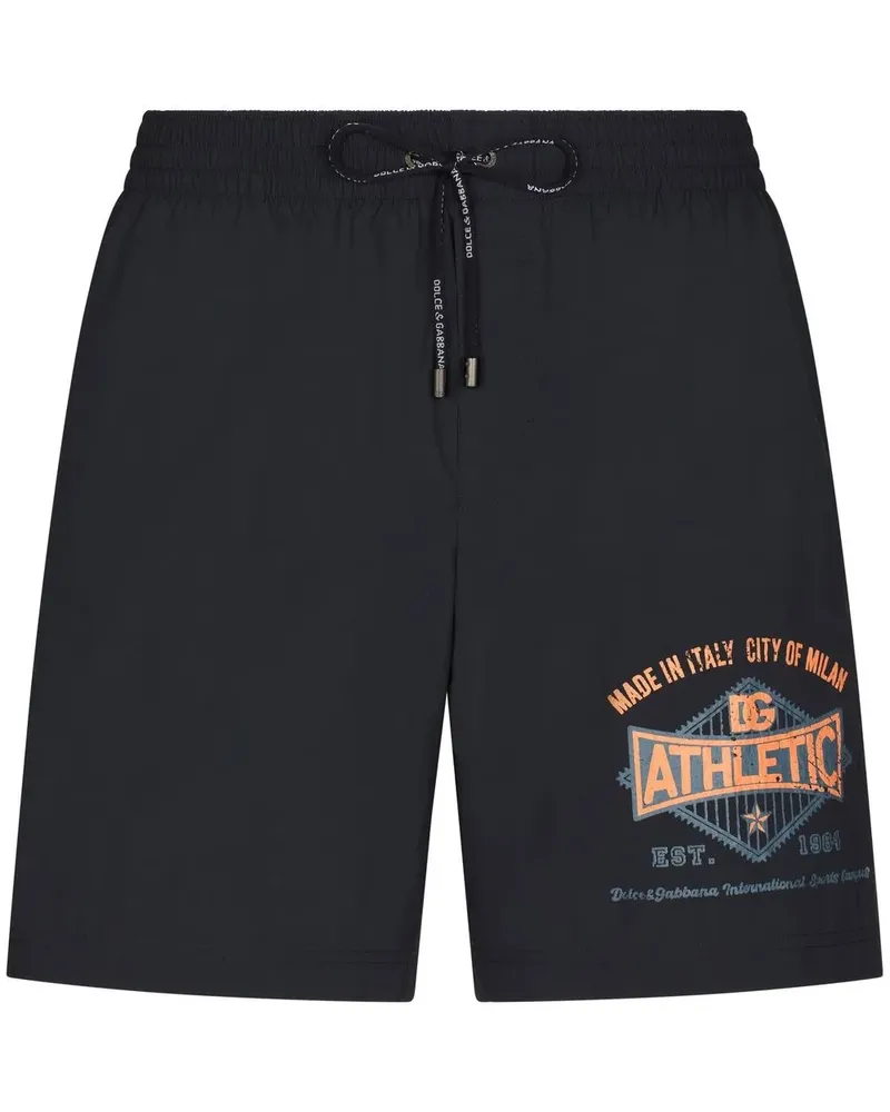 Dolce & Gabbana Badeshorts mit "Athletic"-Print - Schwarz Schwarz