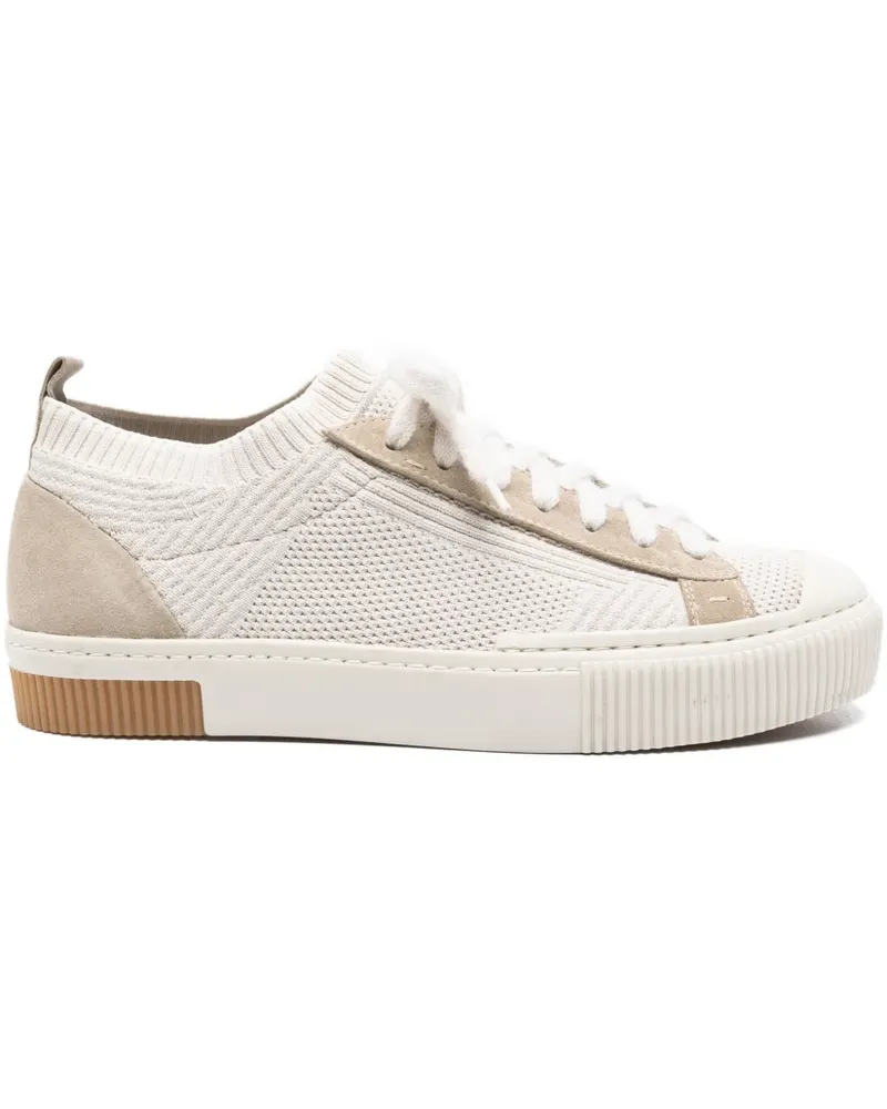 Eleventy Perforierte Sneakers aus Wildleder - Nude Nude
