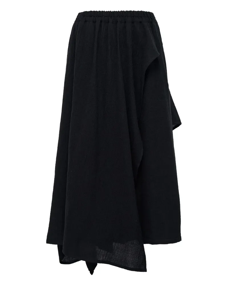 Yohji Yamamoto asymmetric draped trousers - Schwarz Schwarz