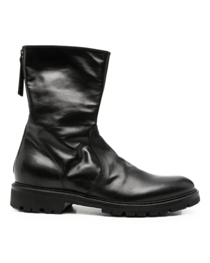 Henderson rear-zip leather boots - Schwarz Schwarz