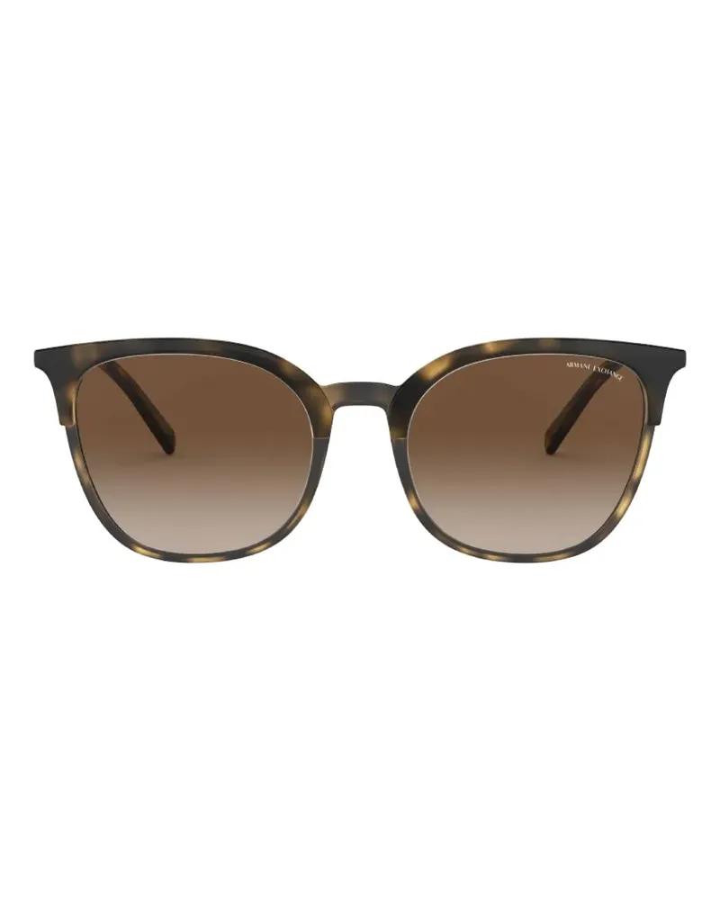 Armani Exchange tortoiseshell-effect square-frame sunglasses - Braun Braun