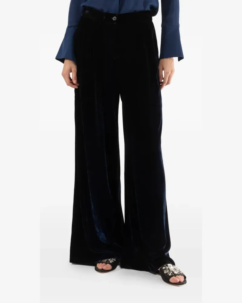 Avant Toi velvet palazzo pants - Blau Blau