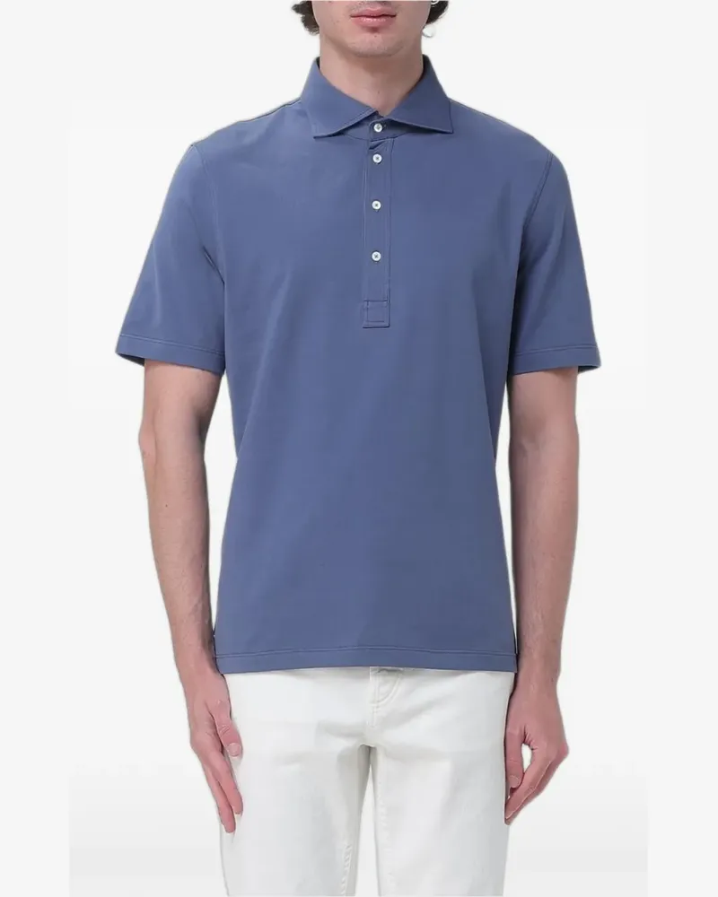 Brunello Cucinelli cotton-jersey polo shirt - Blau Blau