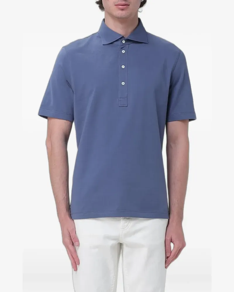 Brunello Cucinelli cotton-jersey polo shirt - Blau Blau