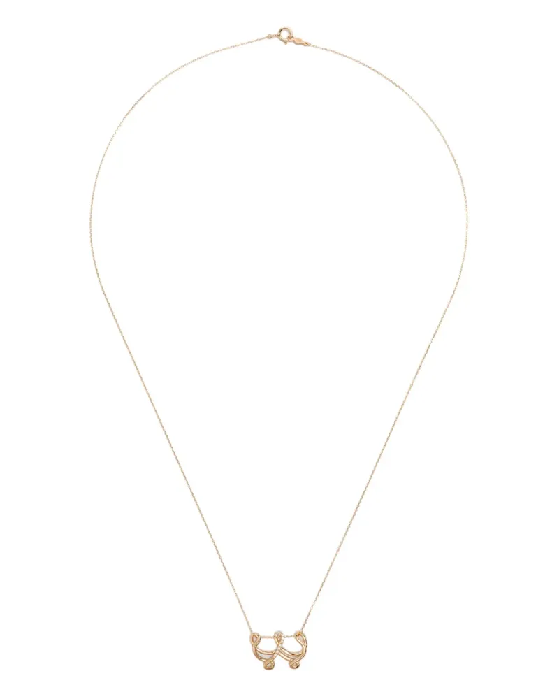 Charlotte Chesnais 18K yellow gold Letter W diamond necklace Gold