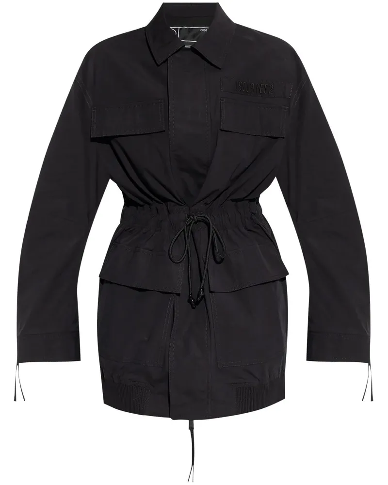 Dsquared2 Mantel mit Logo-Stickerei - Schwarz Schwarz