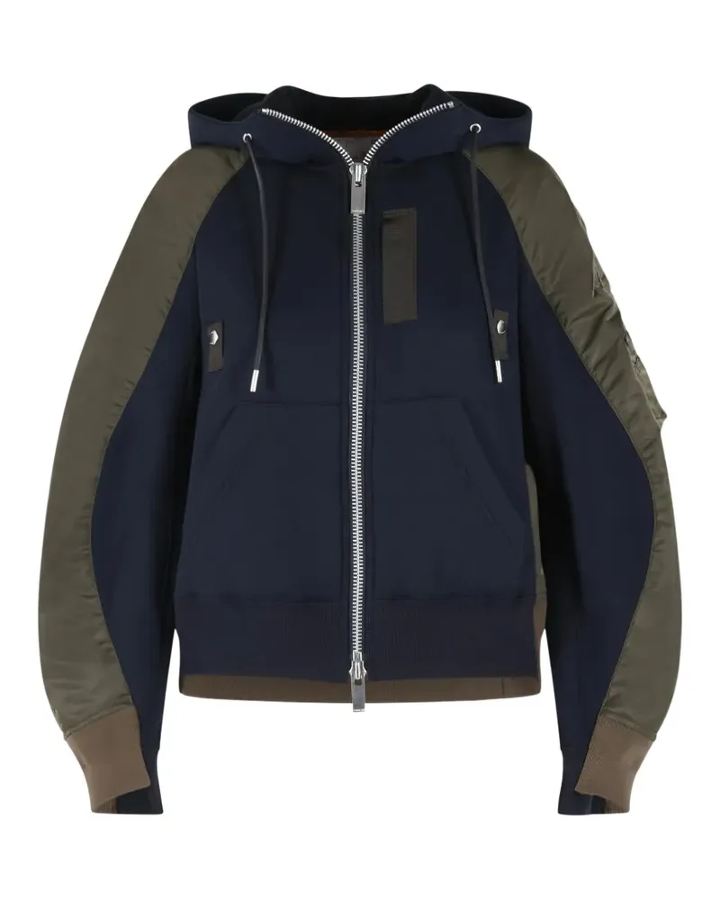 Sacai Sponge zip-up hoodie - Blau Blau