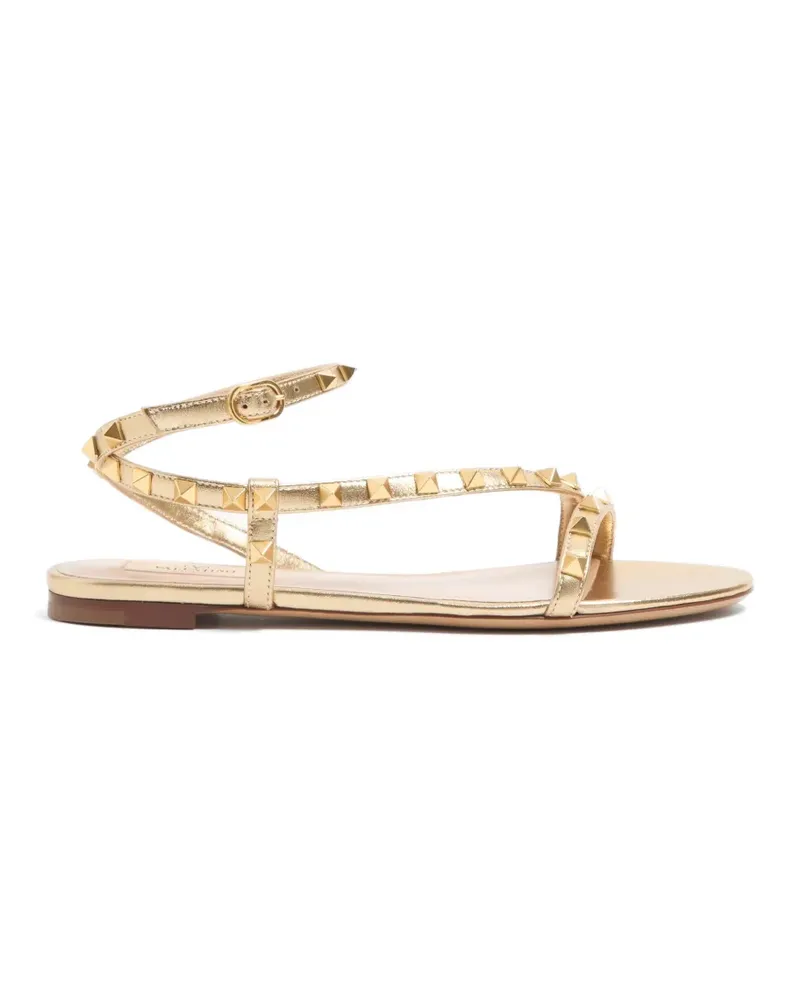 Valentino Garavani Sandalen aus laminiertem Nappaleder mit Rockstud - Gold Gold