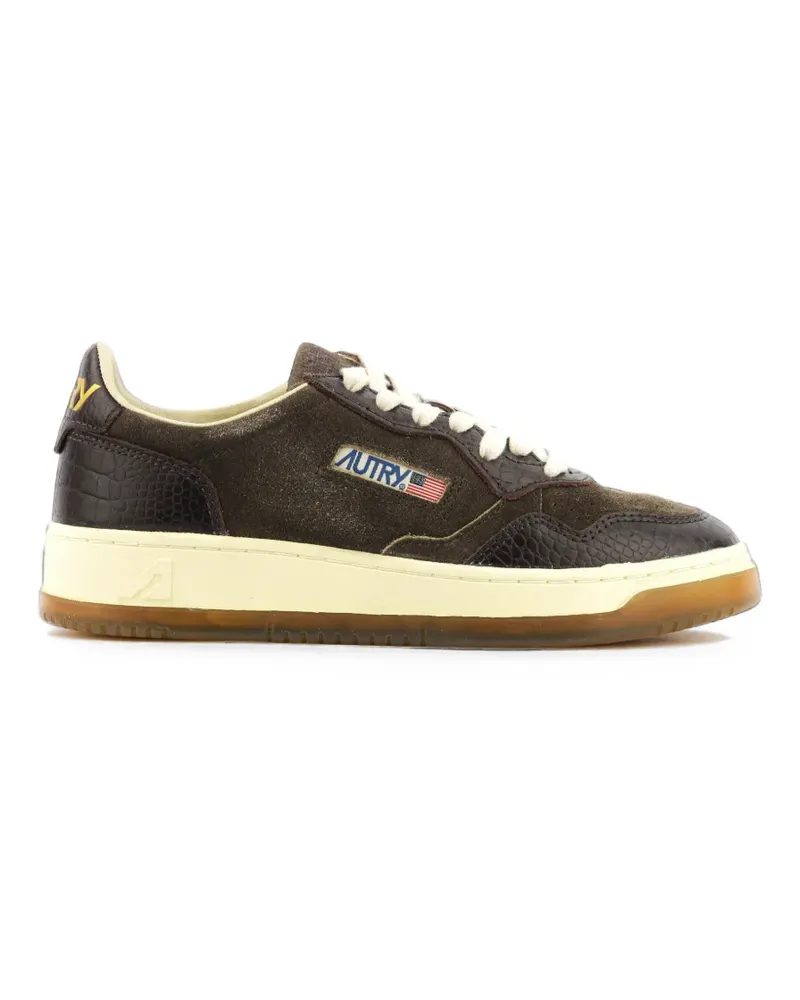 AUTRY Medalist Low Sneakers mit Kroko-Effekt - Braun Braun