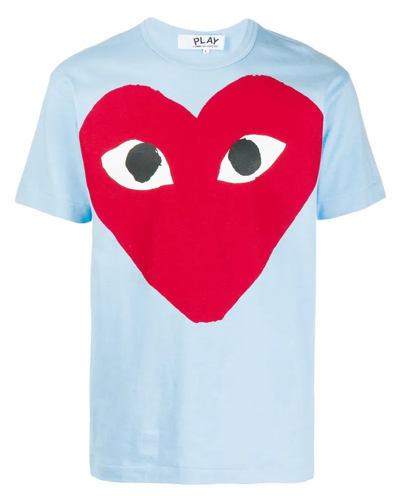 Comme des Garçons T-Shirt mit großem Herz Blau