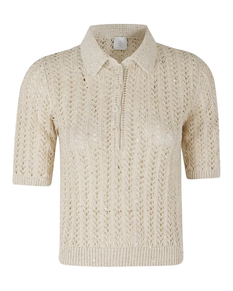 Eleventy Verzierter Pullover mit Pailletten - Weiß Weiß