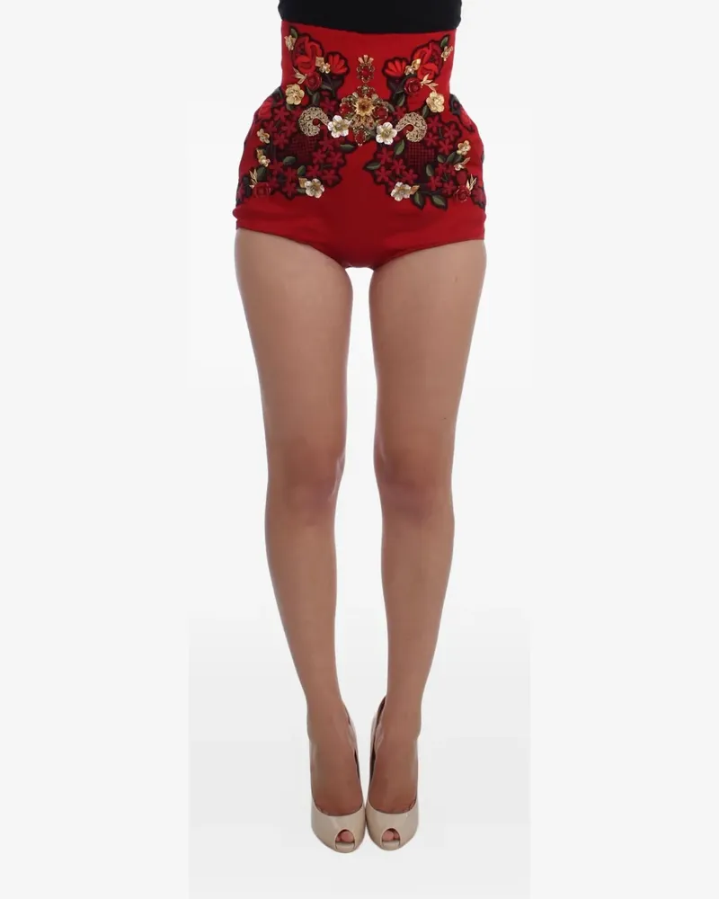 Dolce & Gabbana Rock mit aufgestickten Blumen - Rot Rot