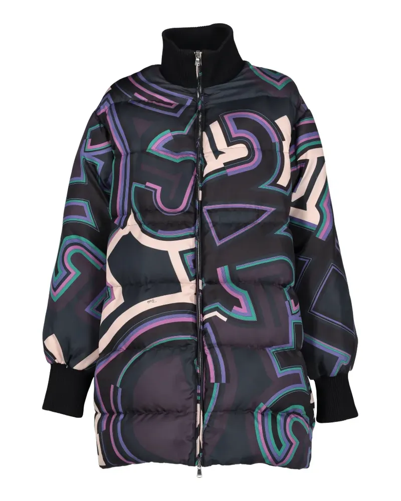 Emilio Pucci geometric-print padded coat - Schwarz Schwarz