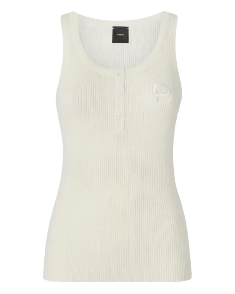 Pinko ribbed button tank top - Nude Nude
