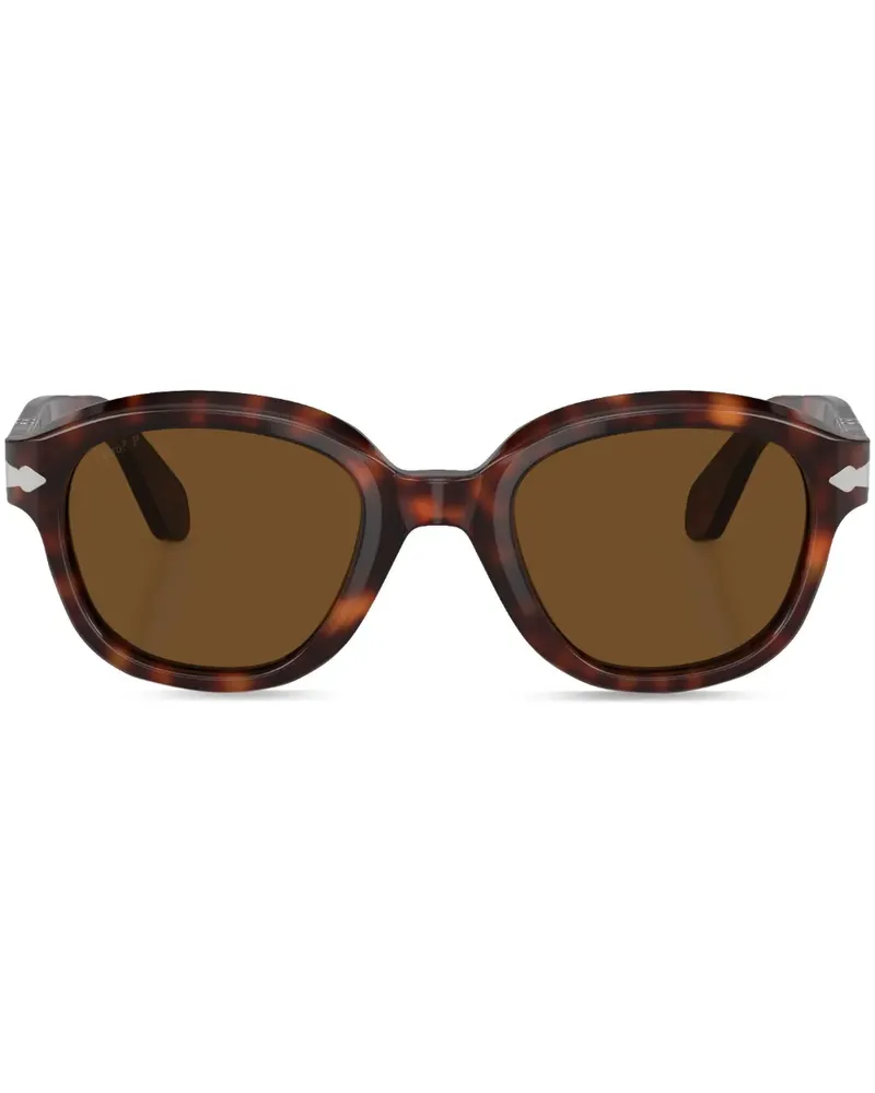 Persol Runde Sonnenbrille in Schildpattoptik - Braun Braun